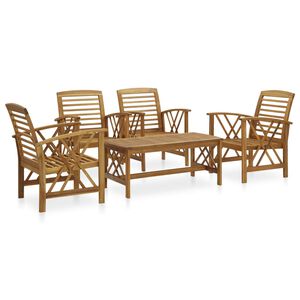 vidaXL 5 pcs conjunto lounge de jardim madeira de ac&aacute;cia maci&ccedil;a