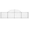 vidaXL Cestos gabi&atilde;o arqueados 3 pcs 200x30x40/60 cm ferro galvanizado