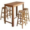 vidaXL Conjunto mesa e bancos de bar 5 pcs madeira de ac&aacute;cia maci&ccedil;a