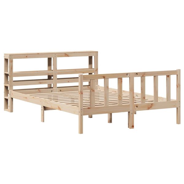 vidaXL Cama sem colch&atilde;o 140x190 cm madeira de pinho maci&ccedil;a