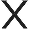 vidaXL P&eacute;s para mesa de jantar em formato de X, 3 pe&ccedil;as, preto, 70x(72-73) cm, a&ccedil;o