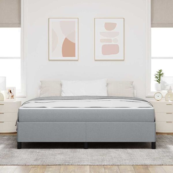 vidaXL Cama Box Cinzento-claro 180 x 200 cm tecido