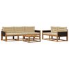 vidaXL Conjunto de Sof&aacute;s para Exterior 6 pcs Natural e Bege
