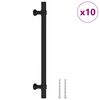vidaXL Puxadores para móveis 10 pcs 160 mm aço inoxidável preto