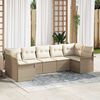 vidaXL Conjunto de Sofá de Jardim 7 pcs Bege Rattan Sintético