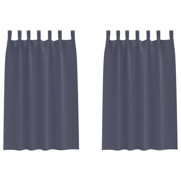 vidaXL Cortinas Blackout com Argolas 2 pcs Antracite 175 x 140 cm