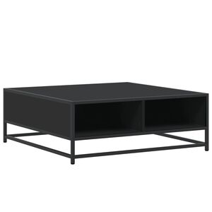 vidaXL Mesa de centro 80x80x30 cm derivados de madeira/metal preto