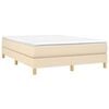 vidaXL Cama com molas/colch&atilde;o 140x190 cm tecido cor creme