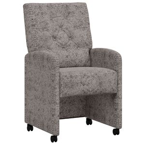 vidaXL Cadeiras de Jantar com Rodas 2 unid. Couro Suede Sint&eacute;tico