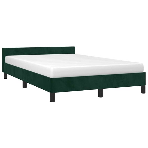 vidaXL Estrutura de cama sem colch&atilde;o verde escuro 120x190 cm Veludo
