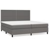 vidaXL Cama com molas/colch&atilde;o 200x200 cm couro artificial cinzento