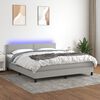 vidaXL Cama box spring c/ colch&atilde;o e LED 180x200 cm tecido cinza-claro
