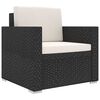 vidaXL 8 pcs conjunto lounge de jardim c/ almofadões vime PE preto