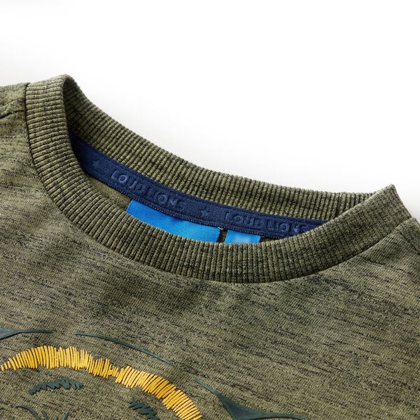 T-shirt de manga comprida para crian&ccedil;a caqui mesclado 128