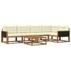 vidaXL Conjunto de Sof&aacute;s para Exterior 6 pcs Natural e Creme