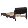 vidaXL Estrutura de cama Dover 90x190 cm tecido castanho-escuro