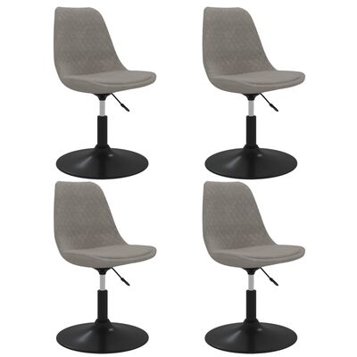 vidaXL Cadeiras de jantar giratórias 4 pcs veludo cinzento-claro