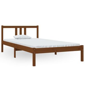 vidaXL Estrutura de cama 100x200 cm madeira maci&ccedil;a castanho mel