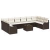 vidaXL Conjunto de Sof&aacute; de Jardim 11 unid. Marrom e Branco vime PE