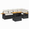 vidaXL 6 pcs conjunto sof&aacute;s de jardim c/ almofad&otilde;es vime PE preto