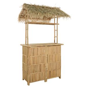 vidaXL Mesa de Bar Externa Natural 115 x 95 x 215 cm Bambu