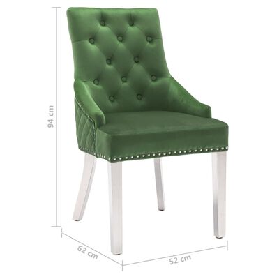 vidaXL Cadeira de jantar veludo verde-escuro
