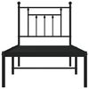 vidaXL Estrutura de cama metal s/ colchão c/ cabeceira 75x190 cm preto