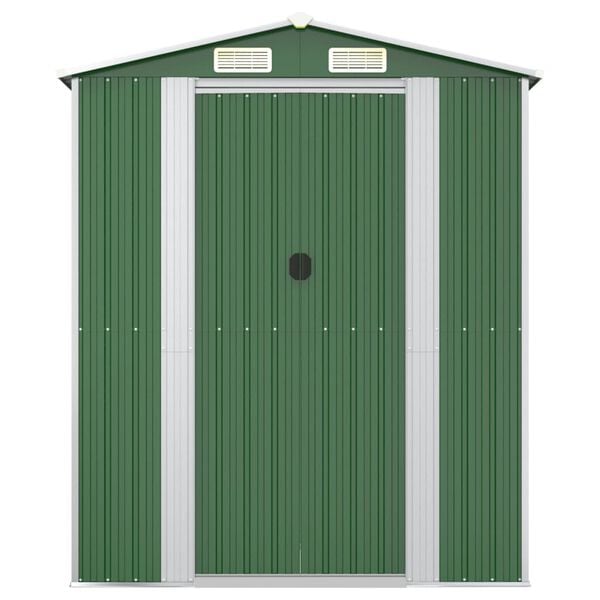 vidaXL Abrigo de jardim 192x191x223 cm a&ccedil;o galvanizado verde