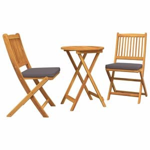 vidaXL Conjunto Bistro de Jardim 3 unid. Castanho