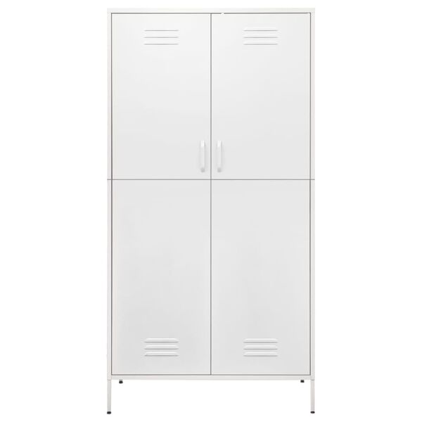 vidaXL Roupeiro 90x50x180 cm a&ccedil;o branco