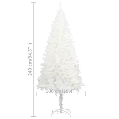 vidaXL Árvore de Natal artificial agulhas realistas 240 cm branco