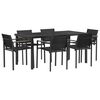 vidaXL Conjunto de M&oacute;veis para Exterior 7 pcs Preto e Anthracite