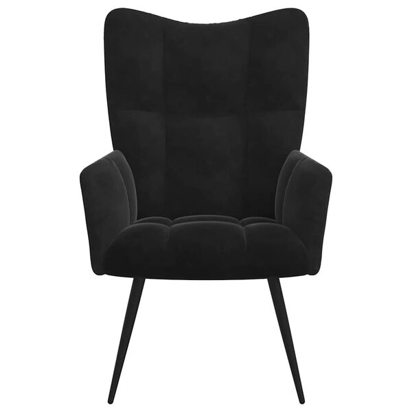 vidaXL Cadeira Relaxante Preto 70 x 61 x 96,5 cm Veludo