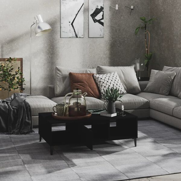 vidaXL Mesa de centro 103,5x60x35 cm derivados de madeira preto