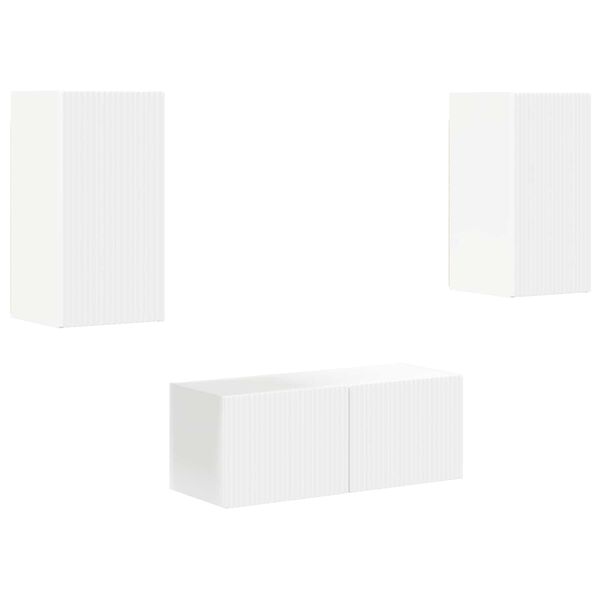 vidaXL Conjunto de m&oacute;vel de TV 6 pcs Branco Madeira processada