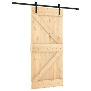 vidaXL Porta Deslizante 95 x 210 cm Natural e Preto