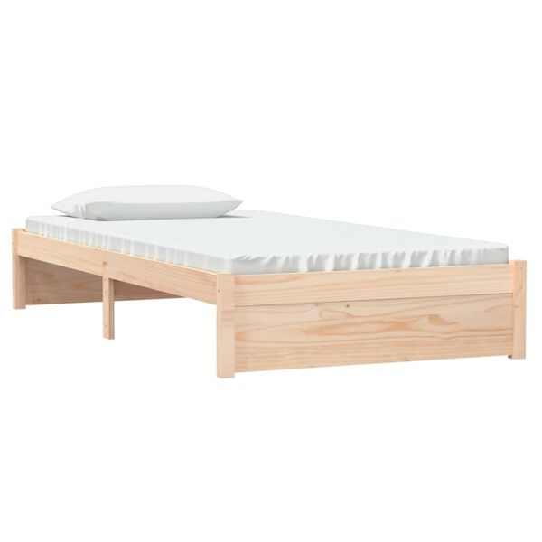 vidaXL Estrutura de cama 100x200 cm madeira maci&ccedil;a branco