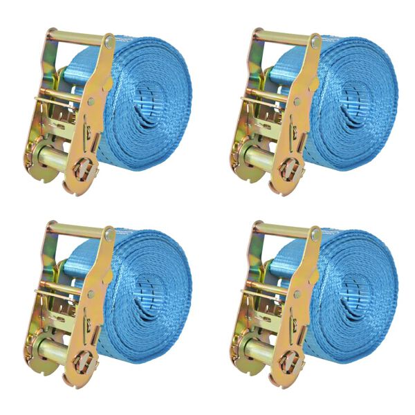 vidaXL Cintas de fixa&ccedil;&atilde;o c/ roquete 4 pcs 2 toneladas 6mx38mm azul