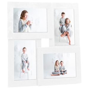 vidaXL Moldura para 4x(10x15 cm) fotografias MDF branco