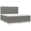 vidaXL Cama com molas/colch&atilde;o 160x200 cm tecido cinzento-escuro