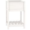 vidaXL Vaso/floreira com prateleira 54x54x81 cm pinho maci&ccedil;o branco
