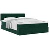 vidaXL Estrutura de cama otomana com colch&atilde;o 140x200 cm verde escuro