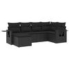 vidaXL 6 pcs conjunto sof&aacute;s de jardim c/ almofad&otilde;es vime PE preto