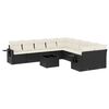 vidaXL 11 pcs conjunto sof&aacute;s de jardim c/ almofad&otilde;es vime PE preto