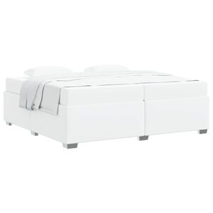 vidaXL Estrutura da Cama com colch&atilde;o Branco 200 x 200 cm tecido