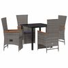 vidaXL Conjunto de Jantar para Jardim 5 unid. Cinzeto vime PE