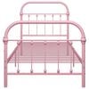 vidaXL Estrutura de cama 90x200 cm metal rosa