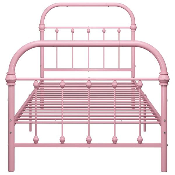 vidaXL Estrutura de cama 90x200 cm metal rosa