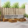 vidaXL Conjunto de Sof&aacute;s para Exterior 5 Pe&ccedil;a Cinza Natural e Claro