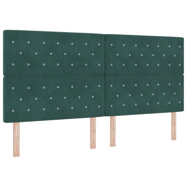 vidaXL Cama Box com colch&atilde;o Verde Escuro 200 x 200 cm Veludo